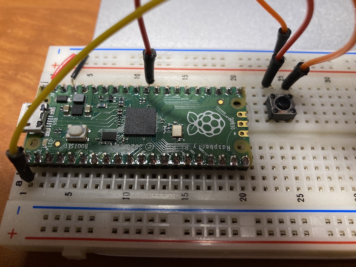 Raspberry Pi Pico on a breadboard